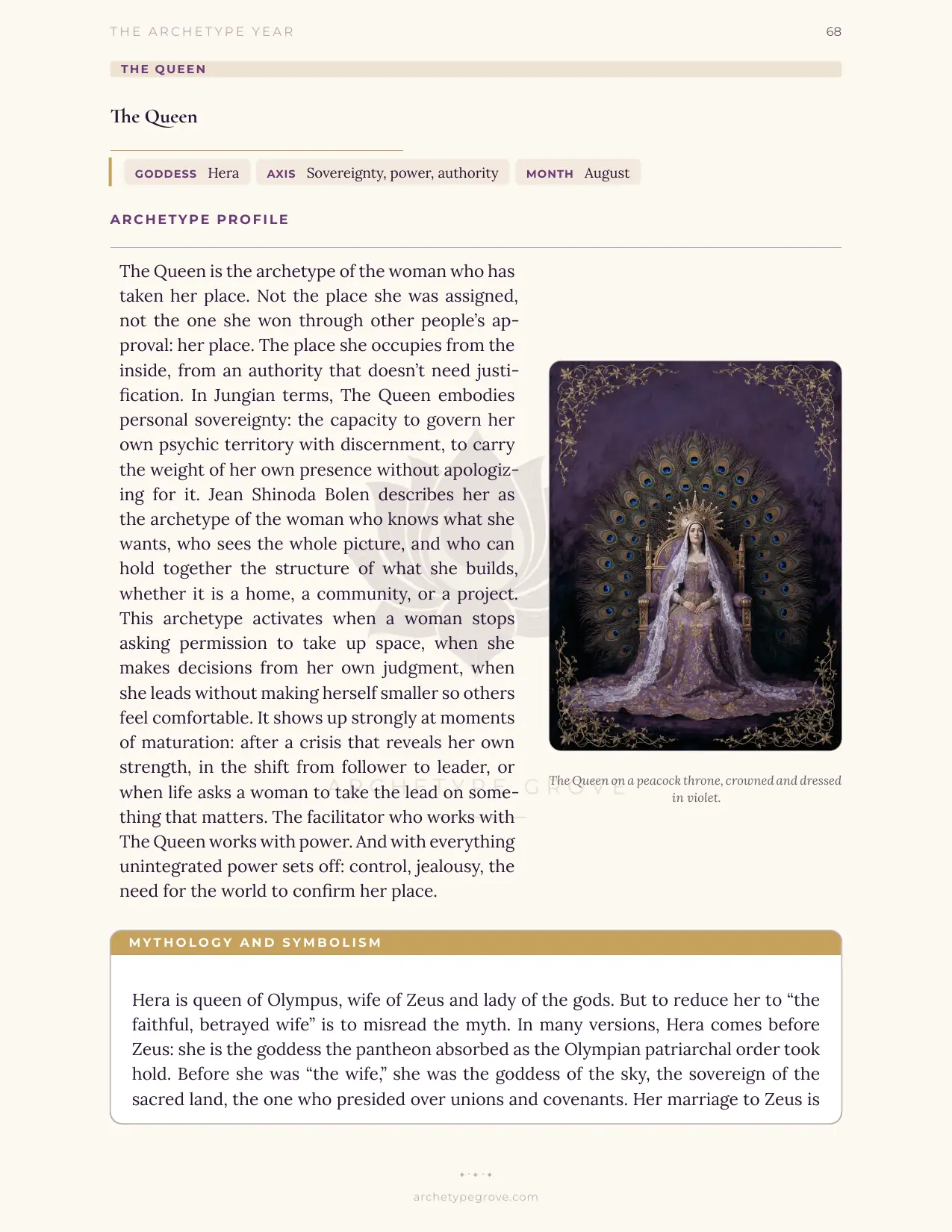 Archetype profile of The Queen (Hera)